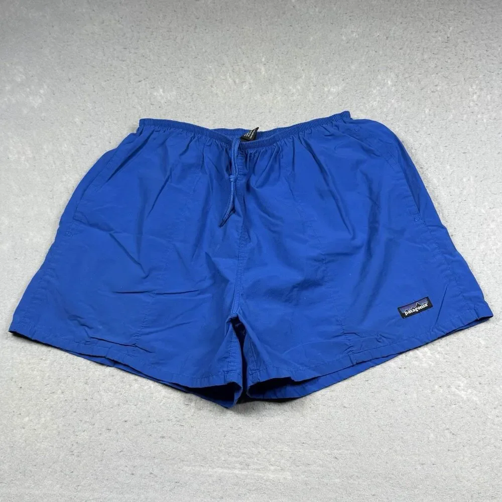 Patagonia Baggies Shorts Mens Size Large Blue Elastic Drawstring Waist Lined
